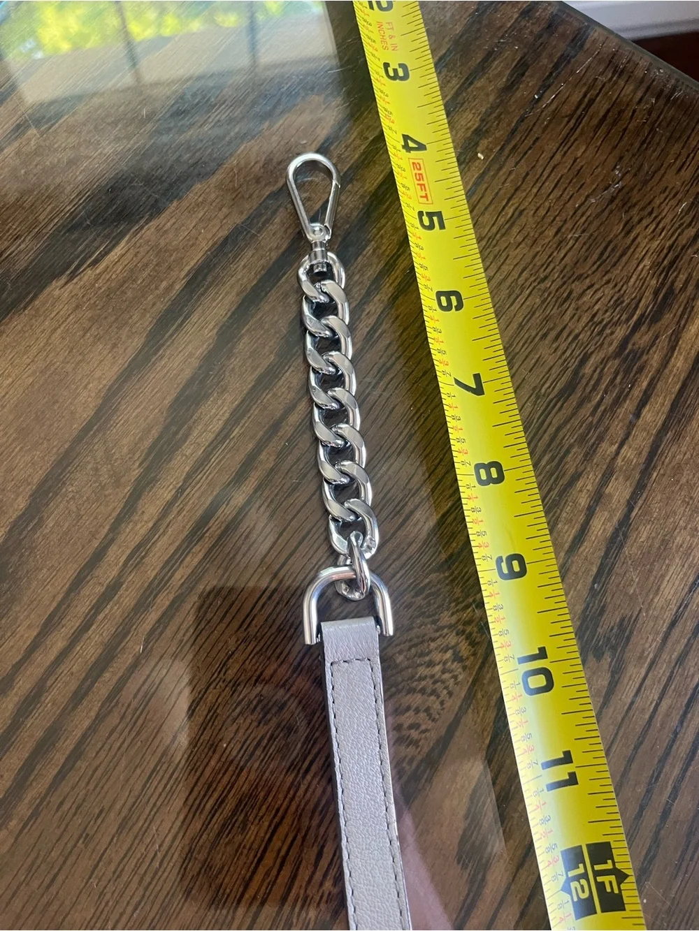 Michael Kors Gray Purse Strap with Nickel Chain